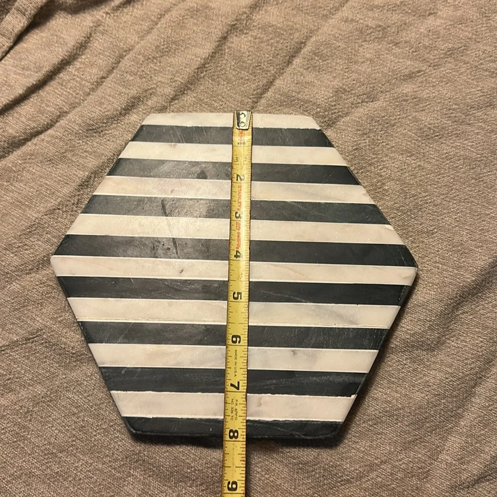 Striped Hexagonal Marble Coaster